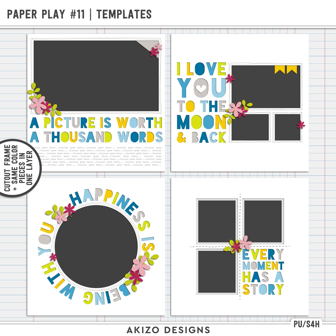 Paper Play 11 | Templates + Bonus by Akizo Designs
