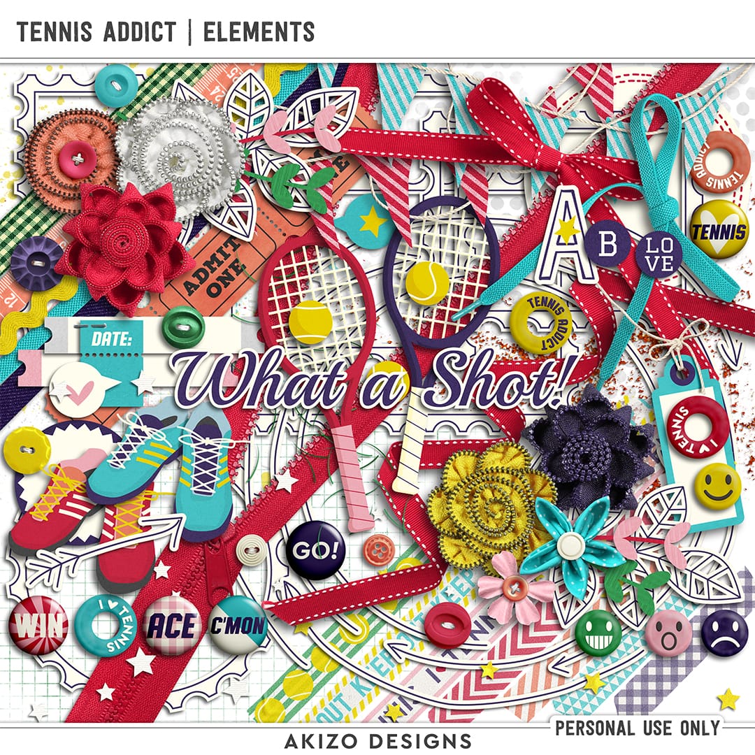 Tennis Addict by Akizo Designs | Digital Scrapbooking