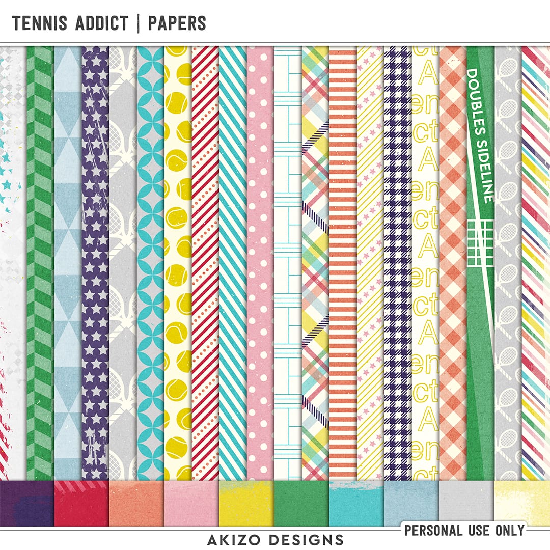 Tennis Addict | Kit by Akizo Designs | Digital Scrapbooking 