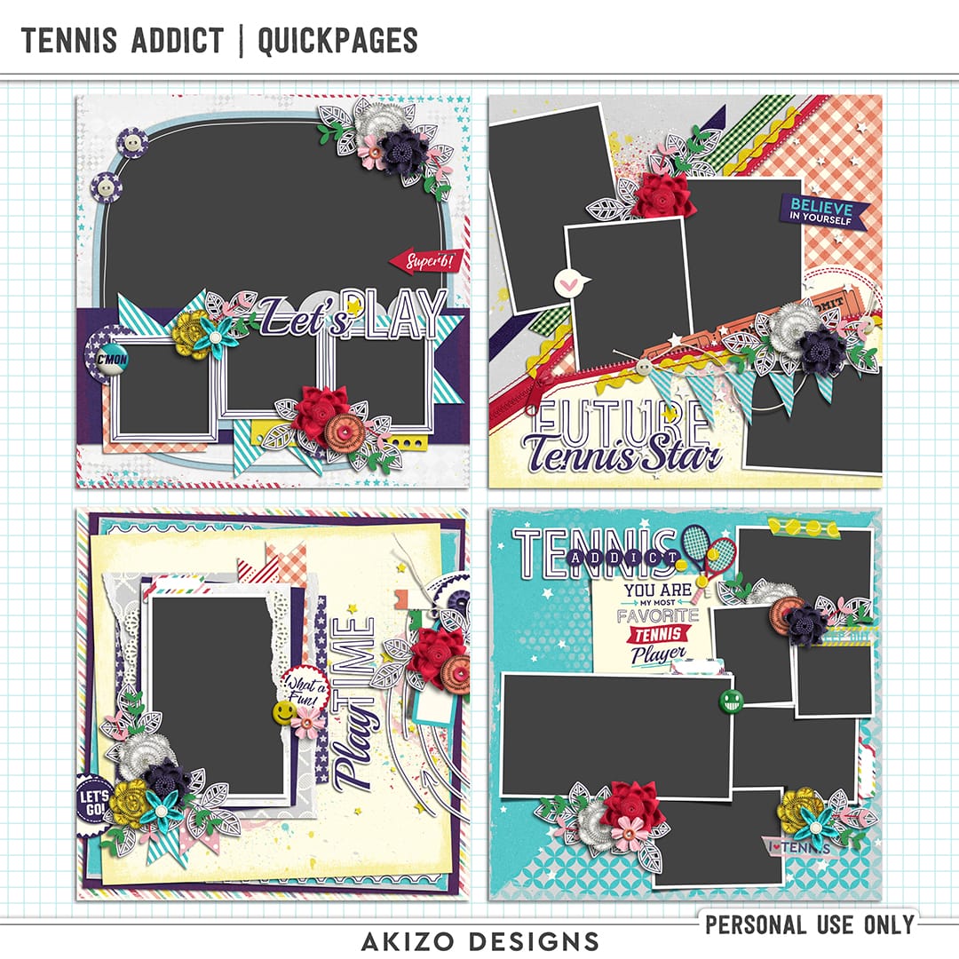 Tennis Addict | Quickpages by Akizo Designs