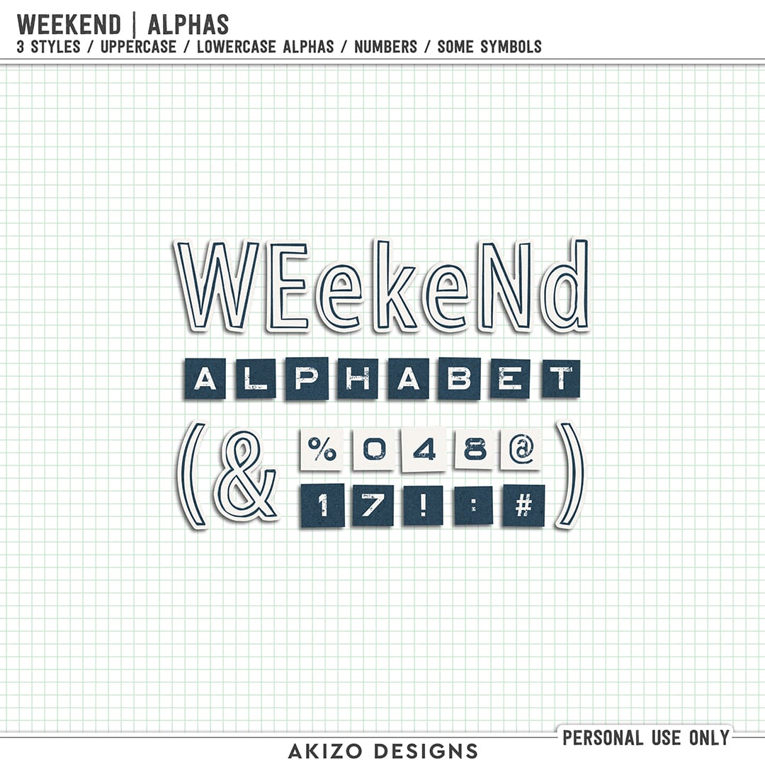 Weekend | Kit by Akizo Designs | Digital Scrapbooking