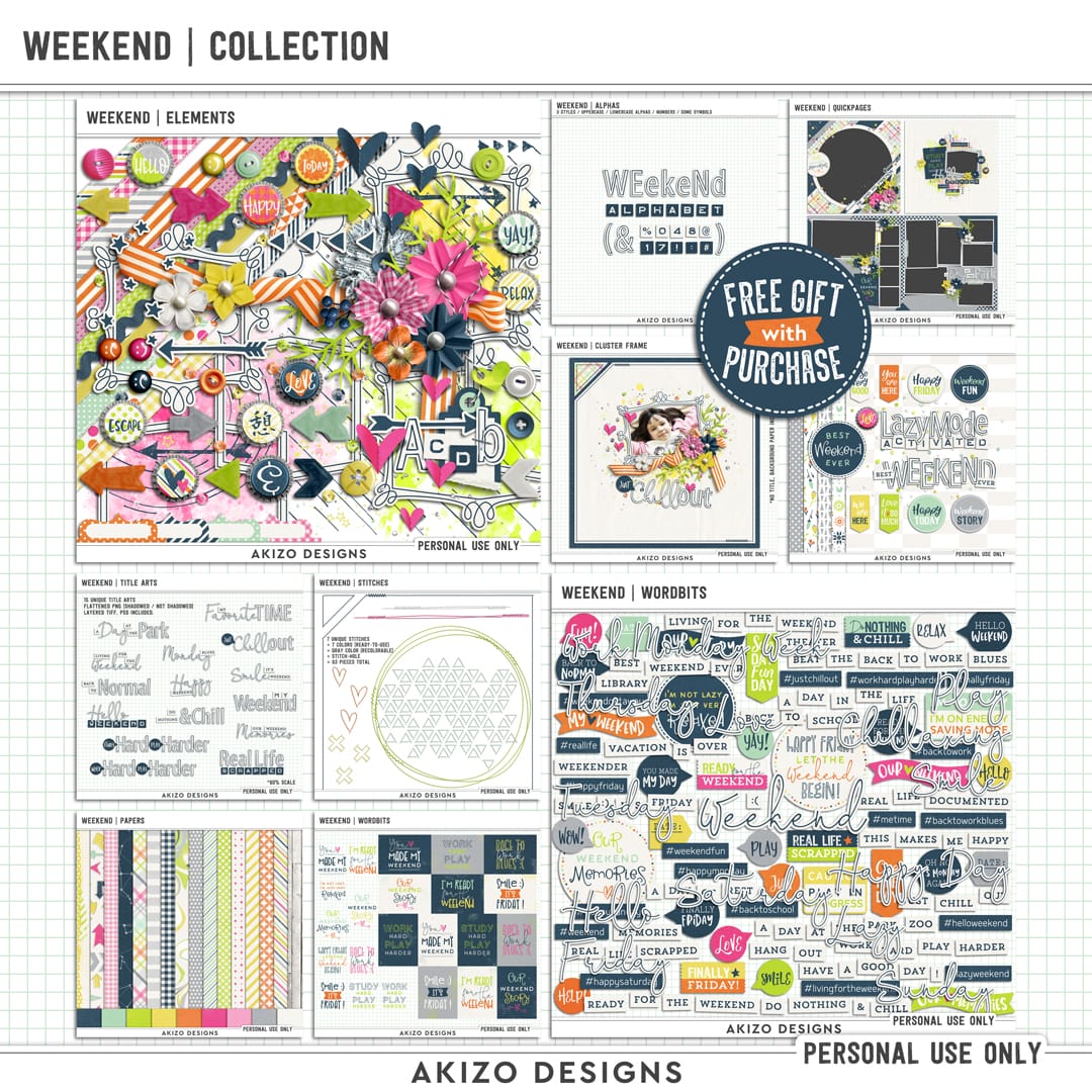 Weekend | Collection by Akizo Designs | Digital Scrapbooking