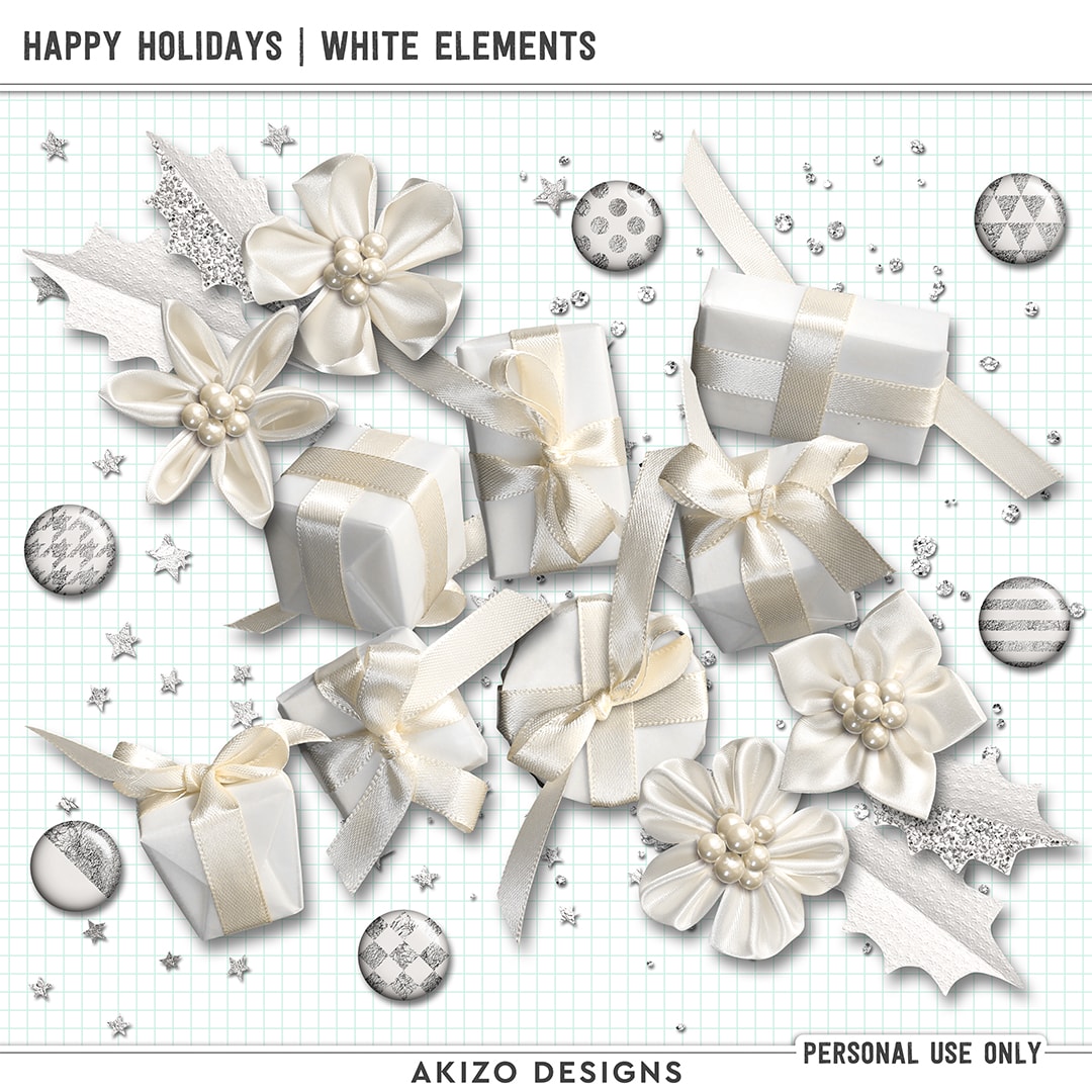 Happy Holidays | White Elements by Akizo Designs