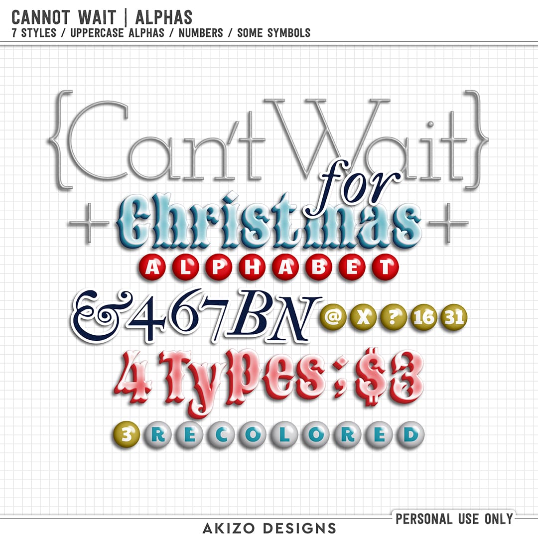 Cannot Wait | Alphas by Akizo Designs | Digital Scrapbooking