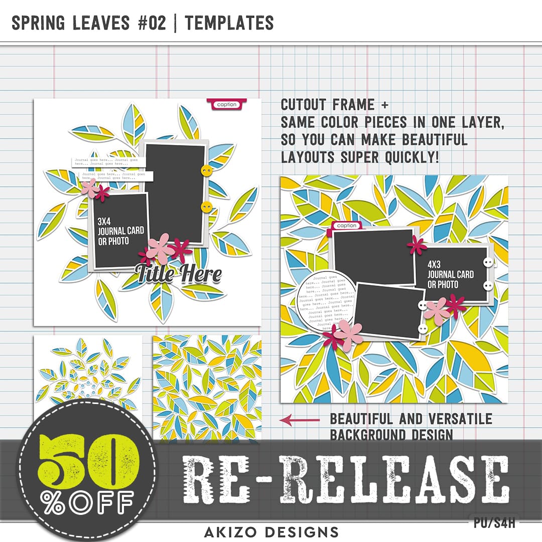 Re-relase 50% OFF - Spring Leaves 02 | Templates