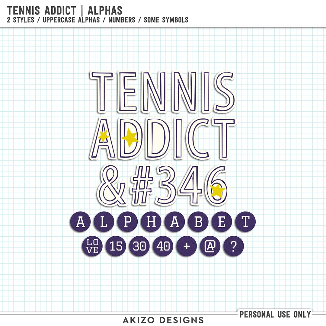 Tennis Addict | Alphas (Included in Kit)