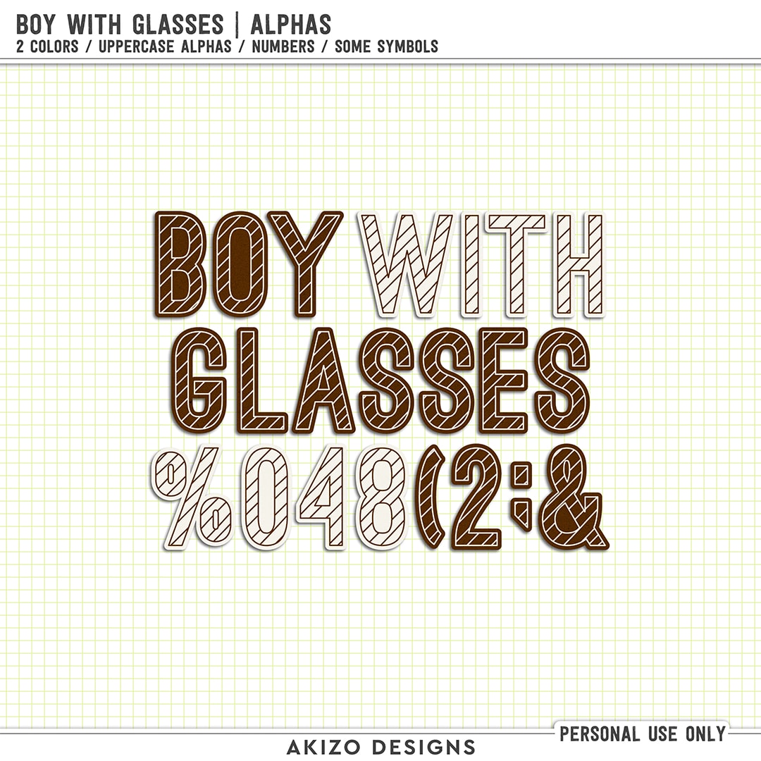 Boy With Glasses | Kit by Akizo Designs | Digital Scrapbooking