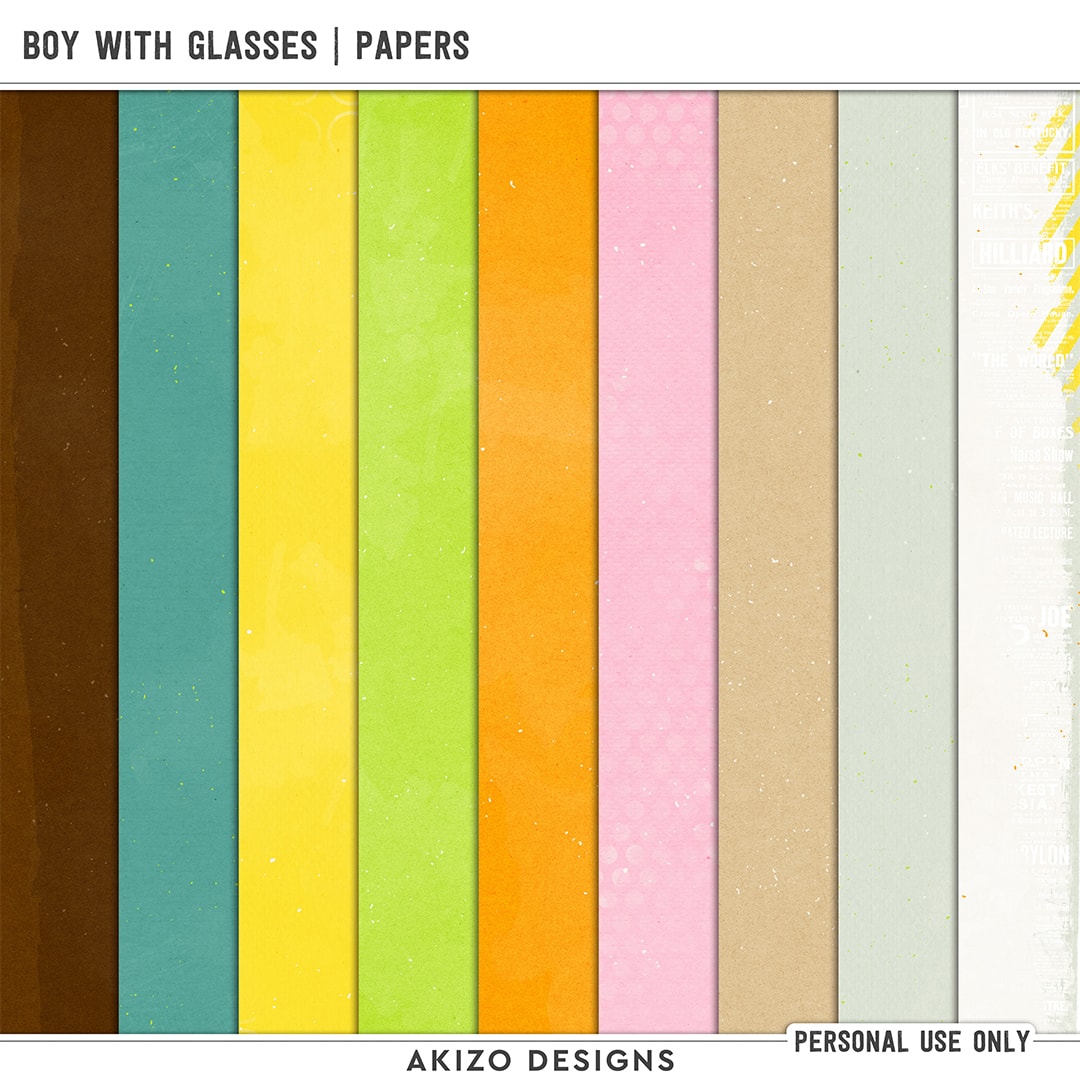 Boy With Glasses | Kit by Akizo Designs | Digital Scrapbooking