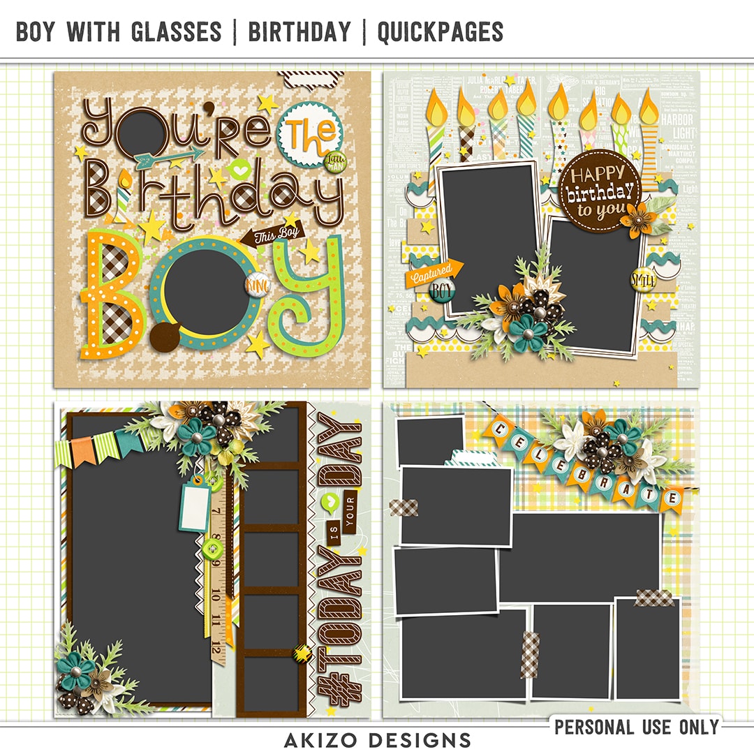 Boy With Glasses | Birthday Quickpages